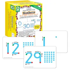 Key Education Textured Touch and Trace Math Flash Cards, Numbers 0 Through 30 Tracing Pad Flashcards for Toddlers, Preschool and Kindergarten Learning Activities