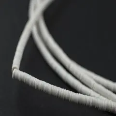 The Bead Chest African Vinyl Beads, Ghana Vulcanite Crafts Supplies for DIY Jewelry Making, Necklaces, Bracelets (3mm, White)