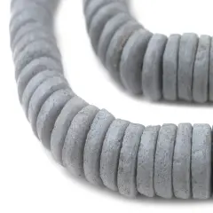 The Bead Chest Grey Ashanti Glass Disk Beads (20mm)
