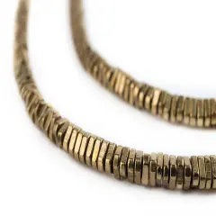 The Bead Chest Faceted Brass Triangle Heishi Beads (4mm)