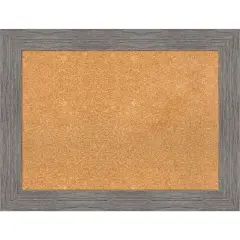 Pinstripe Plank Grey Framed Corkboard, Natural Cork