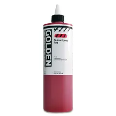 Golden High Flow Acrylics - Quinacridone Red, 16 oz bottle