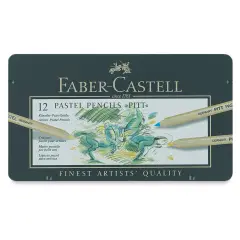 Faber-Castell Pitt Pastel Pencil Set - Assorted Colors, Tin Box, Set of 12