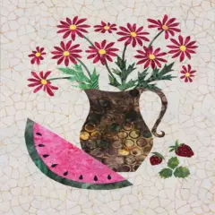 Seasonal Silhouettes Block 6 Laser Cut Fusible Applique Kit With Background,