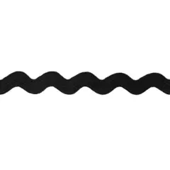 Belagio Medium Ric Rac Trim, 0.75" Wide, 25-Yard Bolt, Black