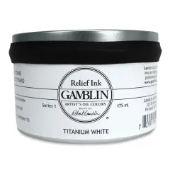 Gamblin Artist's Colors Relief Ink - Titanium White, 175 ml