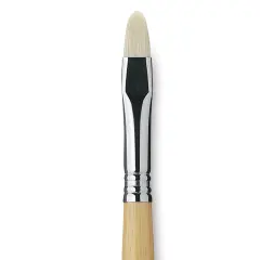 Escoda Clasico Chungking White Bristle Brush - Short Filbert, Long Handle, Size 10