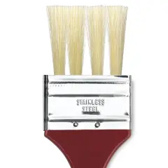 Dynasty Red-Letter White Bristle Brush - Soft Grainer Flat, Long Handle