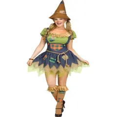 Adult's Womens Patchwork Scarecrow Lady Costume