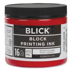 Blick Water-Soluble Block Printing Ink - Red, 16 oz Jar