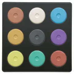 Richeson Tempera Cakes - Set of 9 with Tray, Metallic Colors, Mini Cakes