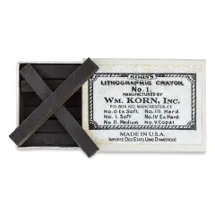 Korn's Lithographic Crayons - Box of 12, #1 Soft
