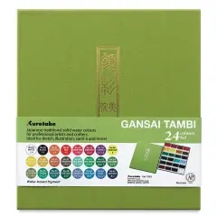 Kuretake Gansai Tambi Watercolor Pans - Set of 24, Assorted