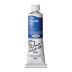 Holbein Duo Aqua Water Soluble Oils - Cerulean Blue, 40 ml tube