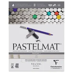Clairefontaine Pastelmat Pad - 9-1/2" x 12", White, 12 Sheets