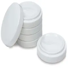 Richeson Nesting Porcelain Palette Set - Small x 1/2" x 3", With 1 Lid, Set of 5