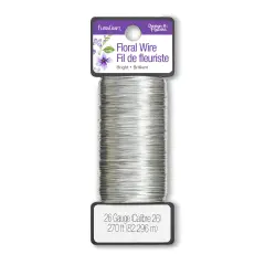 FloraCraft 26 Gauge Floral Wire 270'-Bright Silver