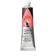 Holbein Heavy Body Artist Acrylics - Luminous Red, 60 ml tube