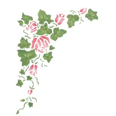 Mini Corner Rose Ivy Wall Stencil | 311A by Designer Stencils | Floral Stencils | Reusable Art Craft Stencils for Painting on Walls, Canvas, Wood | Reusable Plastic Paint Stencil for Home Makeover | Easy to Use & Clean Art Stencil
