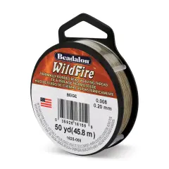 Beadalon WildFire Beading Thread - Beige, 0.008", 50 yds
