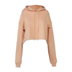 Bella + Canvas Cropped Fleece Hoodie - Peach, Size Small