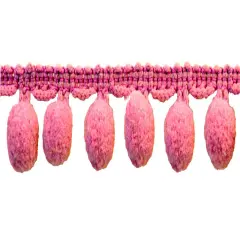 Belagio Pom Trim, 1.25" Wide, 10-Yard Bolt, Pink