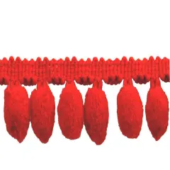 Belagio Pom Trim, 1.25" Wide, 10-Yard Bolt, Red