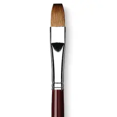Da Vinci Kolinsky Red Sable Oil Brush - Flat, Long Handle, Size 10
