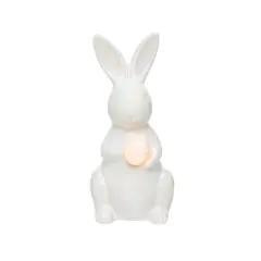 Led White Ceramic Bunny Easter Figure Figurine