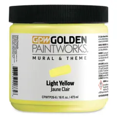 Golden Paintworks Mural and Theme Acrylic Paint - Light Yellow, 16 oz, Jar