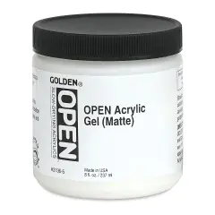 Golden Open Acrylic Gel Medium - Matte, 8 oz jar