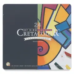 Cretacolor Pastel Carre Hard Pastel Set - Set of 24, Basic Colors, Tin Box