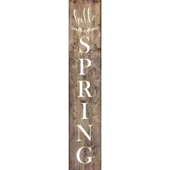60-Inch Hello Spring Wall Stencil | 3815L by Designer Stencils | Word & Phrase Stencils | Reusable Art Craft Stencils for Painting on Walls, Canvas, Wood | Reusable Plastic Paint Stencil for Home Makeover | Easy to Use & Clean Art Stencil