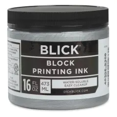 Blick Water-Soluble Block Printing Ink - Silver, 16 oz Jar