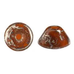 Konos Par Puca&reg; Czech glass bead, Frost Tangerine New Picasso, 10 grams