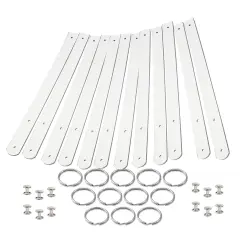 Blank Leather Keyrings 12 Pack &ndash; Pre-Cut Blanks with Hardware for Hot, Foil Stamping & Engraving White