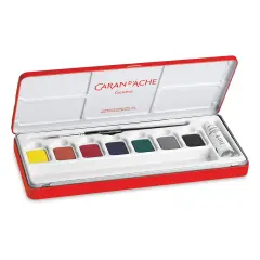 Caran d'Ache Gouache Studio Set - Set of 7 Pans w/White Tube