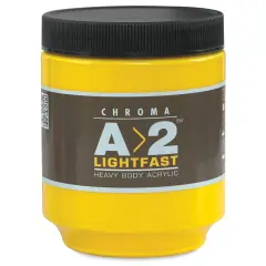 Chroma A2 Student Acrylics - Cadmium Yellow Medium Hue, 250 ml jar