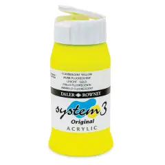 Daler-Rowney System3 Acrylic - Fluorescent Yellow, 500 ml bottle