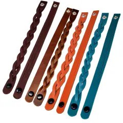 Mystery Braid Leather Bracelets DIY Kit - 8 Pack Ready to Braid Leather Bracelets in 4 Colors - Made in USA