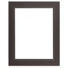 Blick Double Mat - Cinder over Smooth Black, 16" x 20" (11-3/4" x 15-3/4" opening)