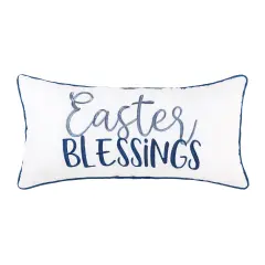 Spring "Easter Blessings" Embroidered Accent Pillow, 12" x 24"