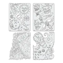 Iwata Artool Freehand Template - Set of 4, Son of Skull Master