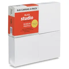 Blick Studio Stretched Cotton Canvas - Museum Profile, 6" x 6", Pkg of 4