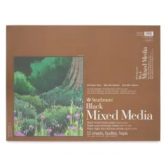 Strathmore 400 Series Black Mixed Media Pad - 18" x 24", 15 Sheets
