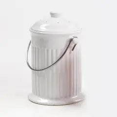 Norpro Ceramic Kitchen Compost Keeper - Countertop Pail with Filter that Prevents Odors, 1 Gallon 10 x 7.75 Inches
