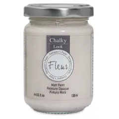 Fleur Chalky Look Paint - Grey White, 4.4 oz jar
