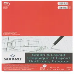 Canson Foundation Graph Pad - 11" x 17", 4" x 4" Grid, 40 Sheets