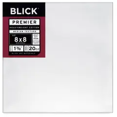 Blick Premier Heavyweight Stretched Cotton Canvas - 8" x 8", 1-3/8" Profile