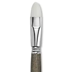 Escoda Perla Toray White Synthetic Brush - Bright, Short Handle, Size 18